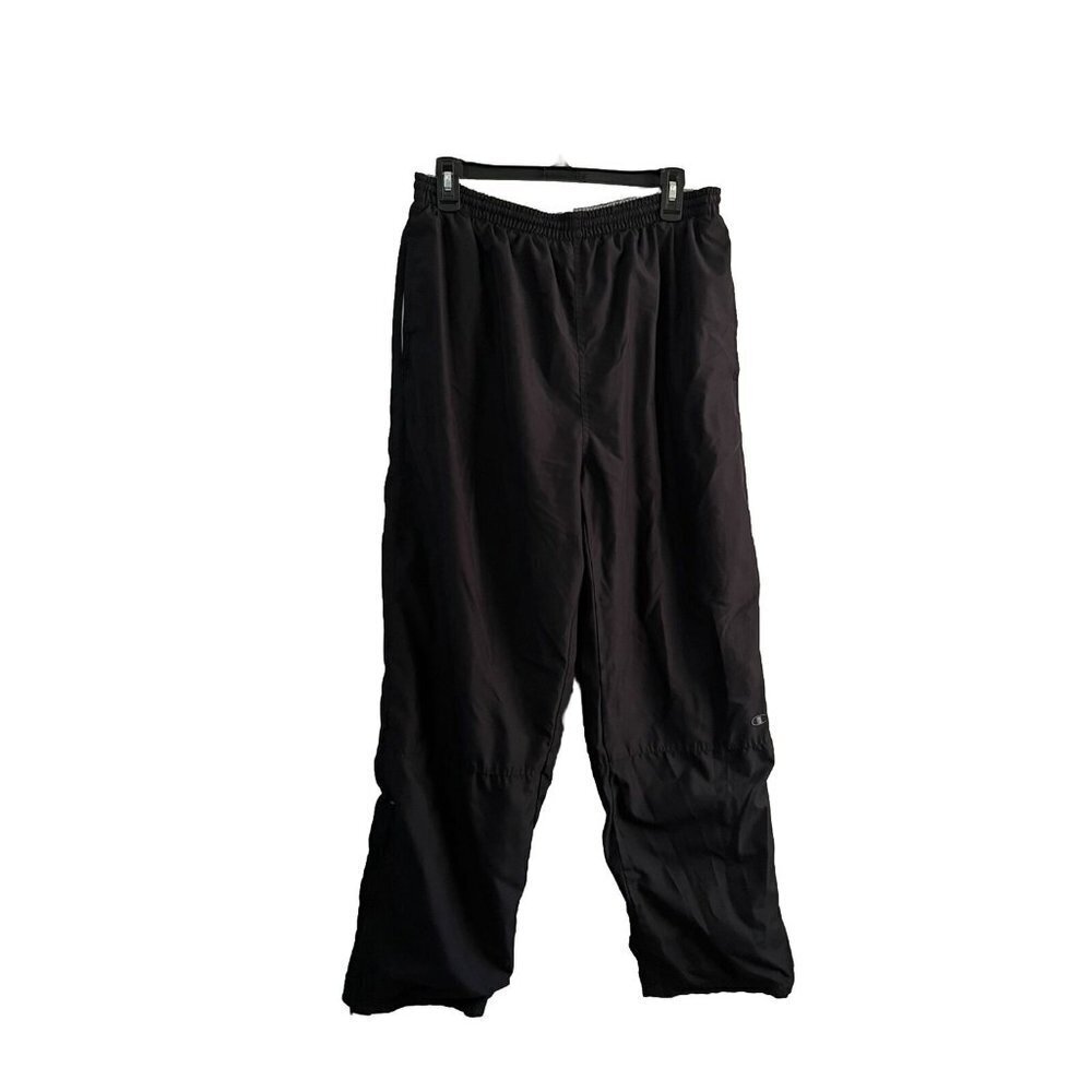 champion Track  sweatpants Men Large Pull On Drawstring Black